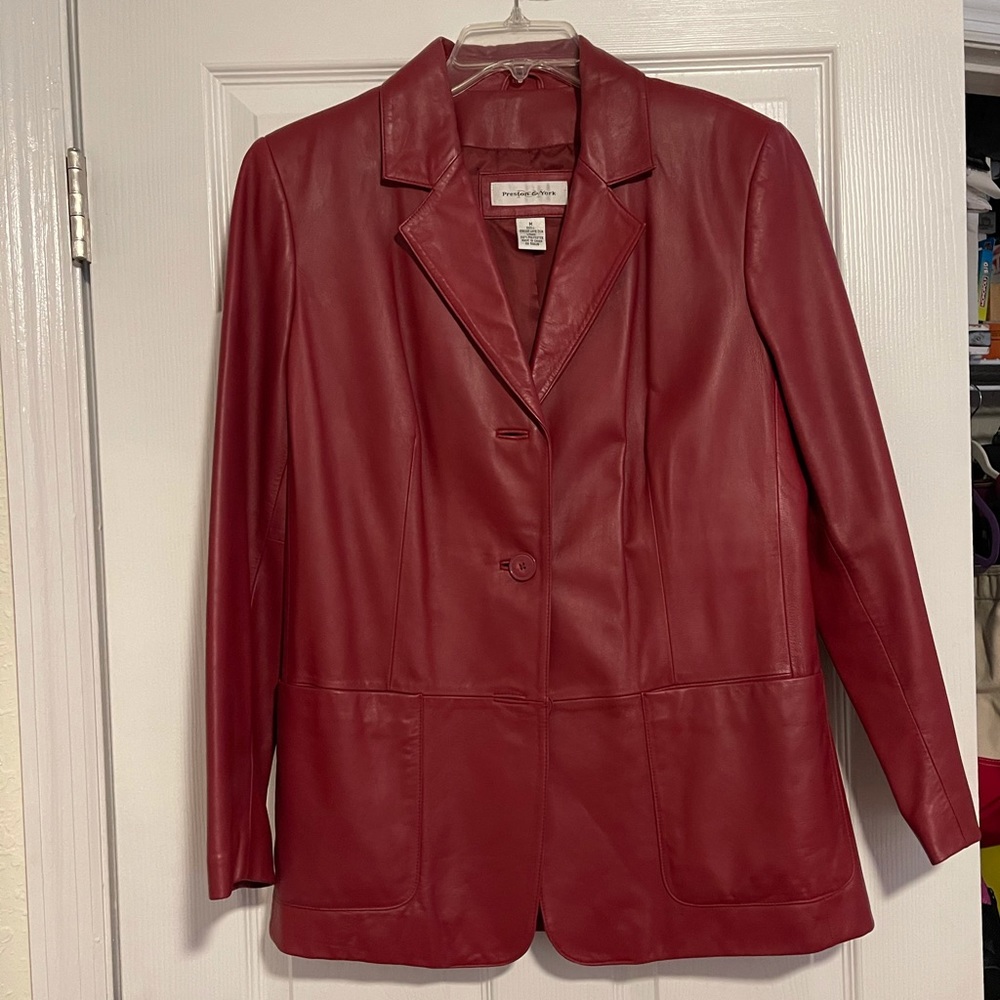 Preston & York Red Lambskin Leather Jacket